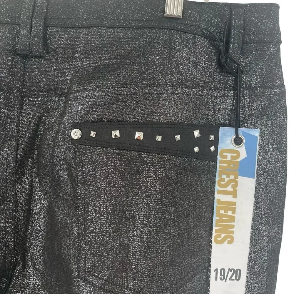 NWT Crest Metallic Studded Black Women's Bermuda Shorts size 19/20